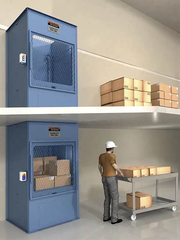 b series vertical lift 3 dimensional rendering